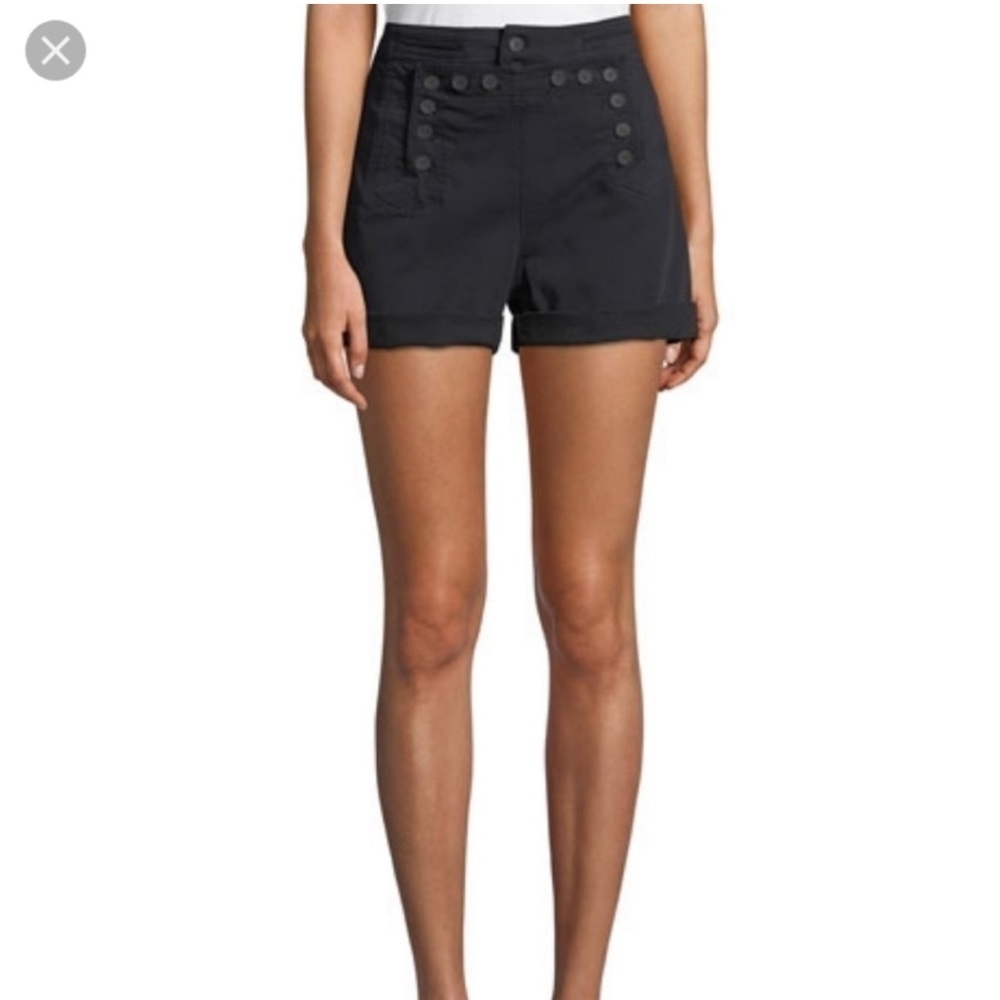 A.L.C. pierce‎ High waisted pull-on sailor shorts button front in black